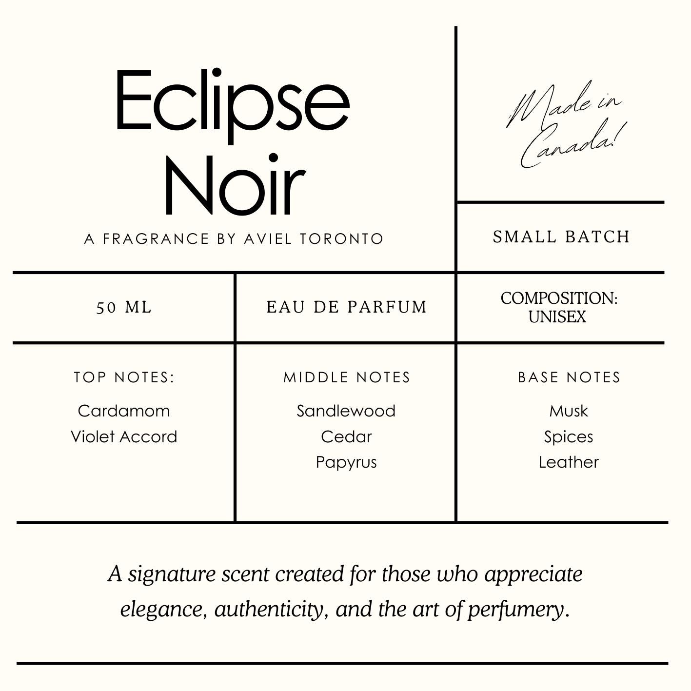 ECLIPSE NOIR Inspired by: SANTAL 33 (Unisex)  made in Canada